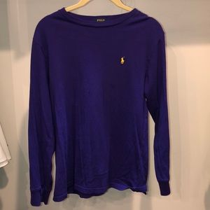 long sleeve purple polo